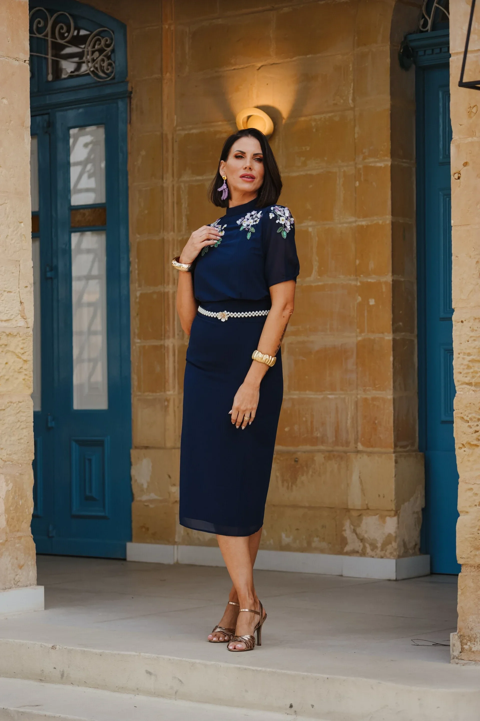 The Aria Embellished Midi Dress