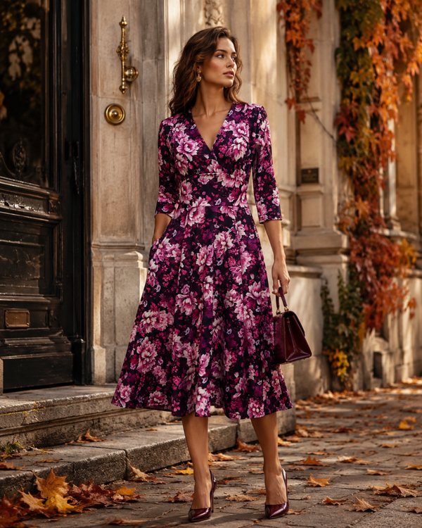 Pink Floral Skater dress