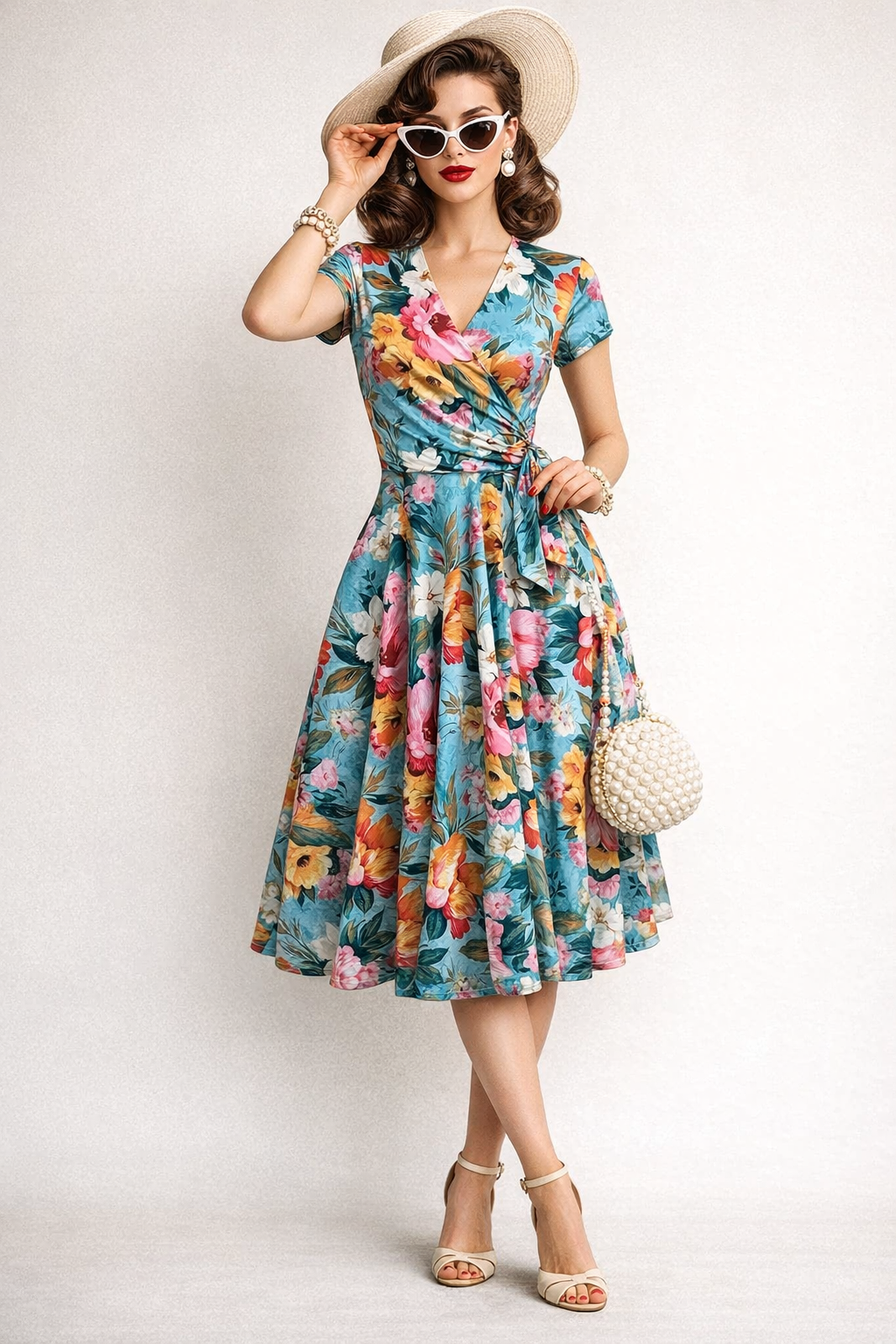 Aqua Floral Dress