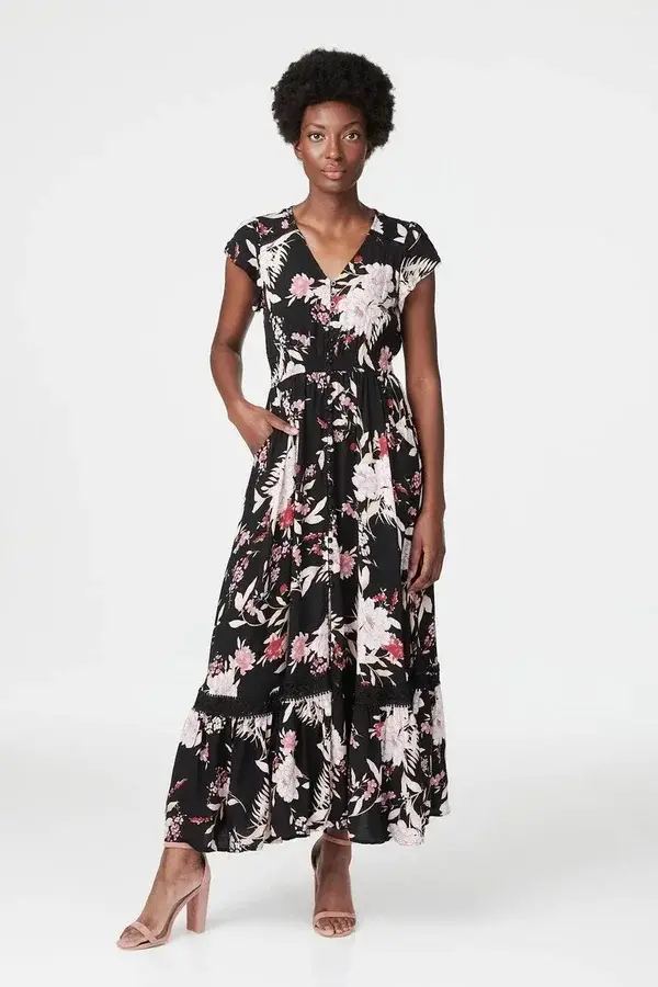 Button Front Maxi Dress