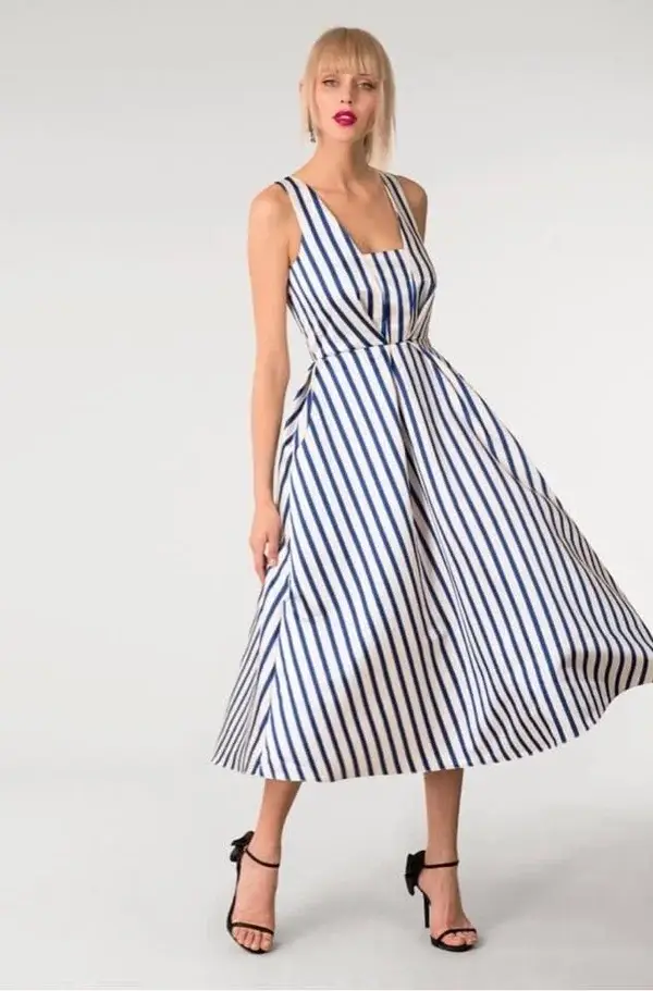 Striped Aline Designer Dress
