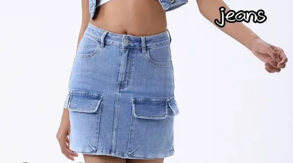 Denim Cargo Skirt