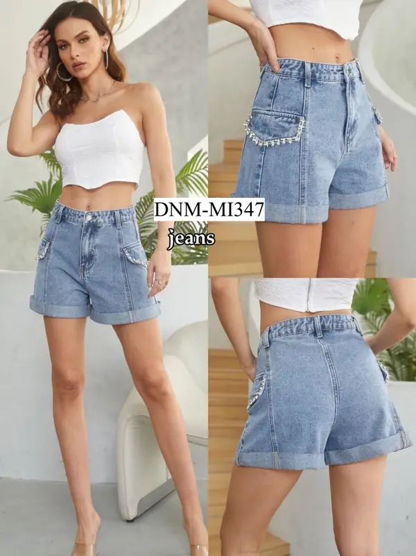 Diamante Denim Shorts