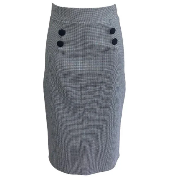 Retro Button Detail Skirt