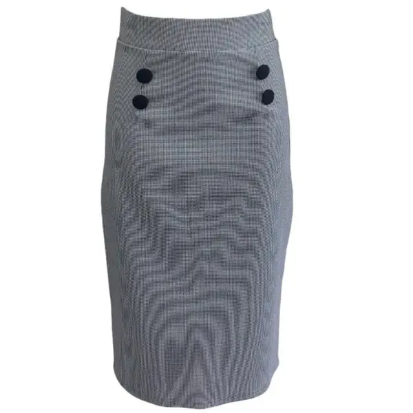 Retro Button Detail Skirt