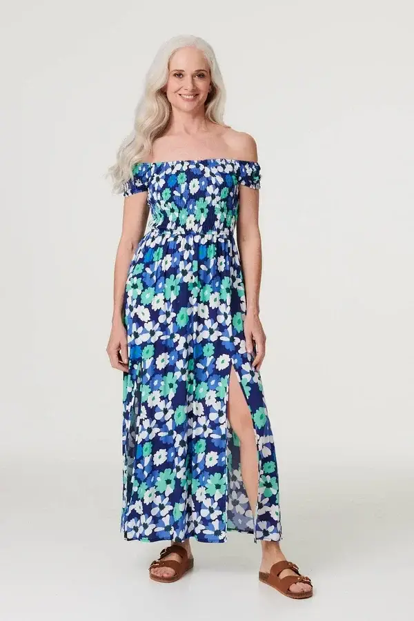 Off Shoulder Smock Dress