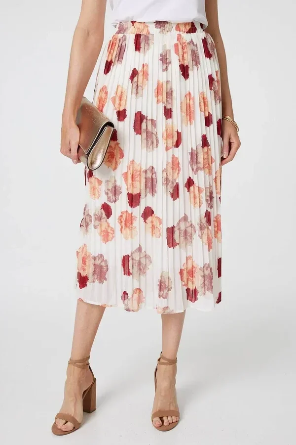 Patterned Midi Skirt