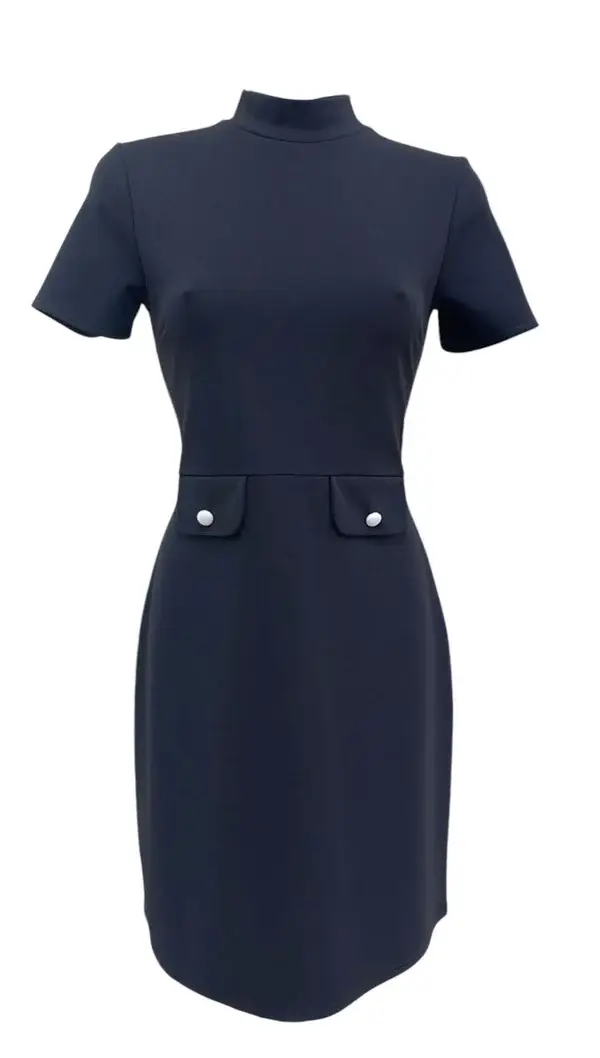 Scuba Crepe Short Sleeve Dress