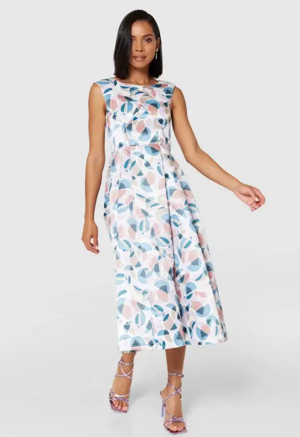 Cream A Line Designer Dress