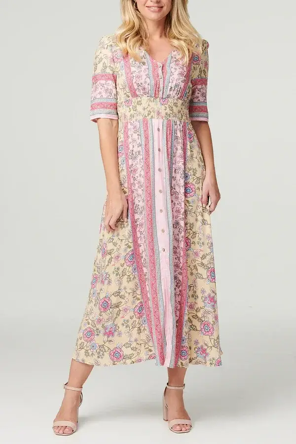 Pastel 3/4 sleeve dress
