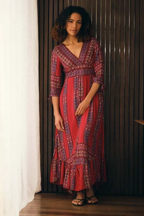 3/4 Sleeve Maxi Dress