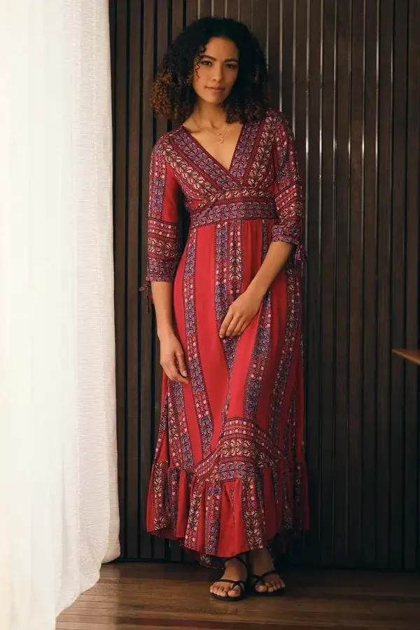 3/4 Sleeve Maxi Dress