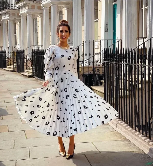 Black n White Jacquard Designer Dress