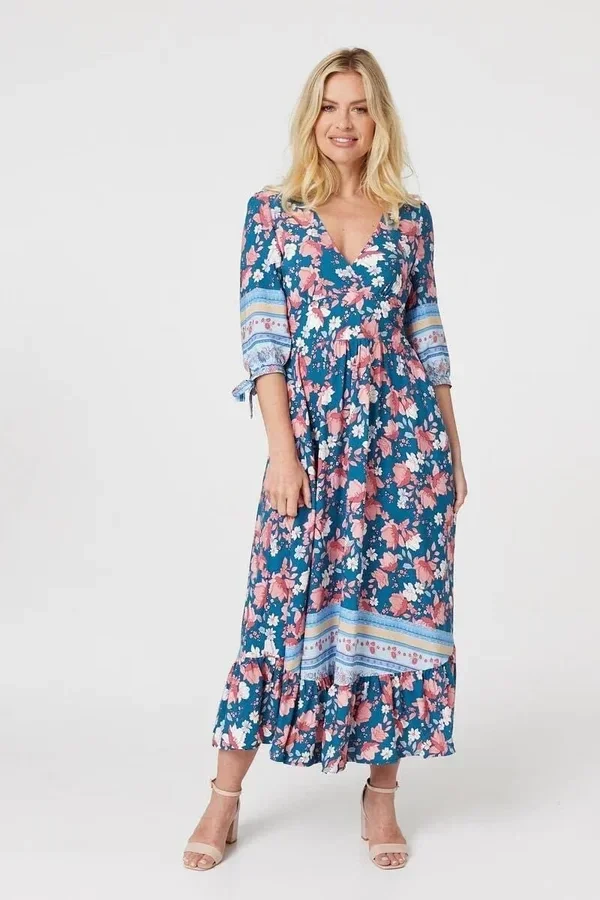 Floral 3/4 sleeve dress
