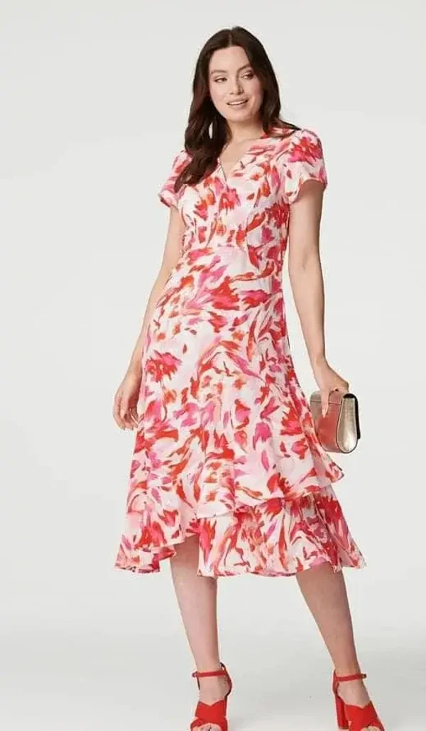 Pattern Frill Dress
