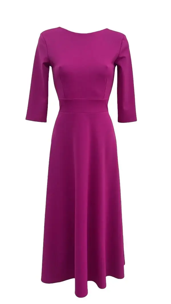 Magenta scuba crepe swing dress
