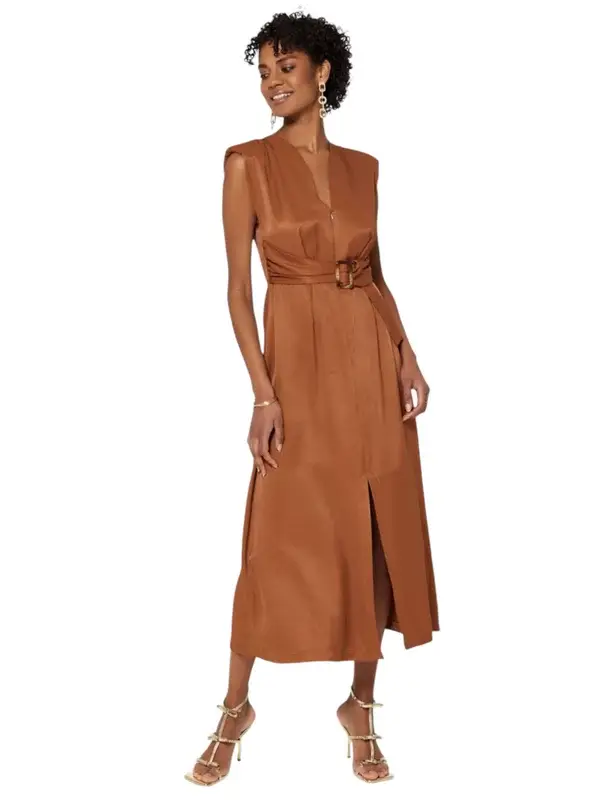 Sleeveless Belted Dress