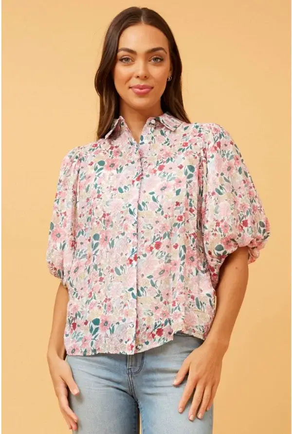 Floral Puff Sleeve Shirt