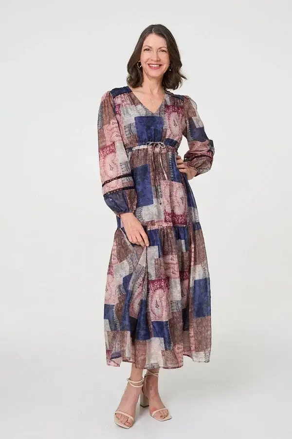 Patchwork Midi Dress