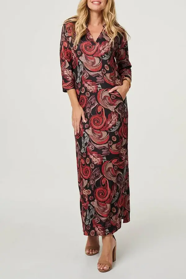 Abstract 3/4 sleeve Dress