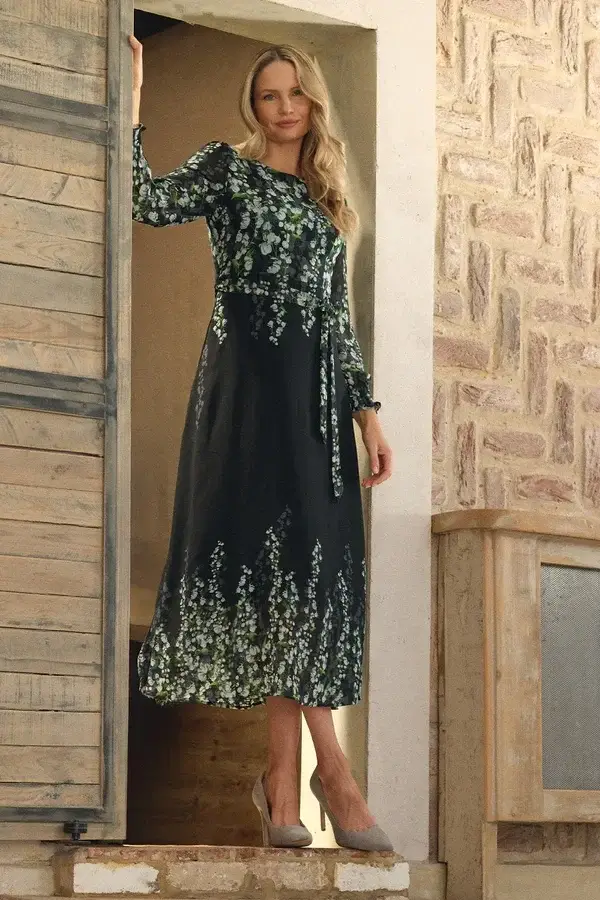 Floral Semi Sheer Dress