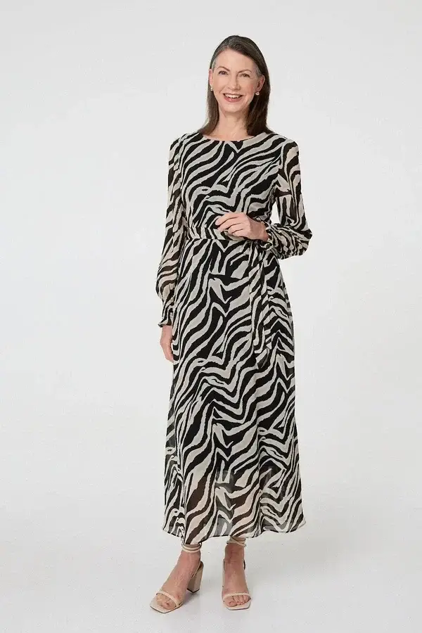 Zebra pattern maxi dress
