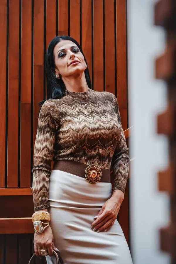 Brown Sparkle Pattern Top