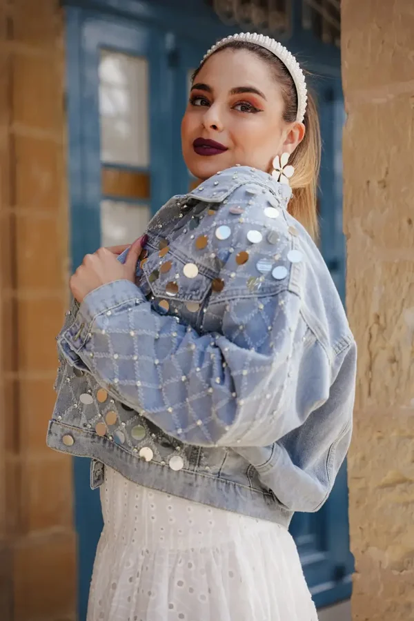 Coin Sequin Denim Jacket