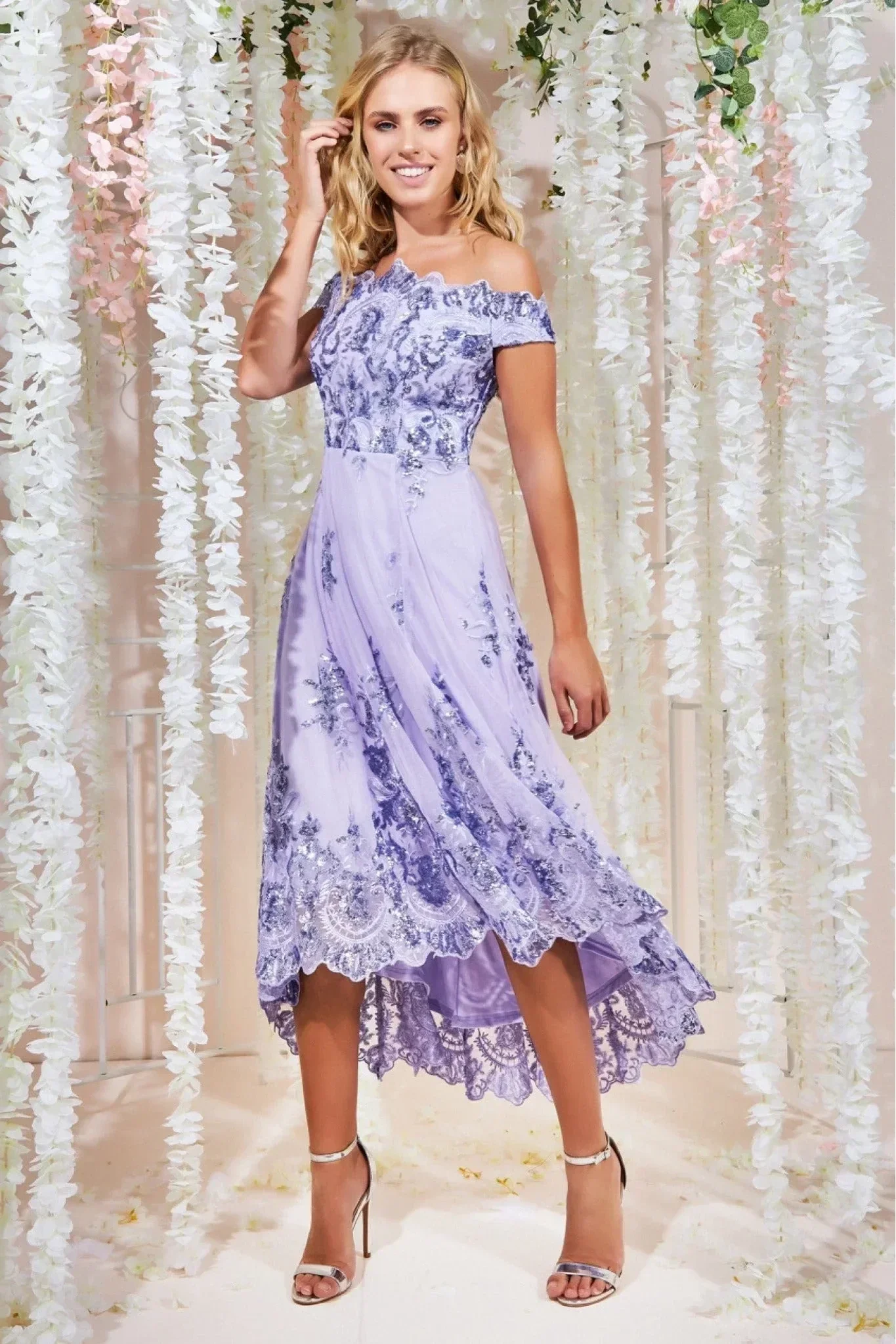 BARDOT SEQUIN & LACE DESIGNER DRESS