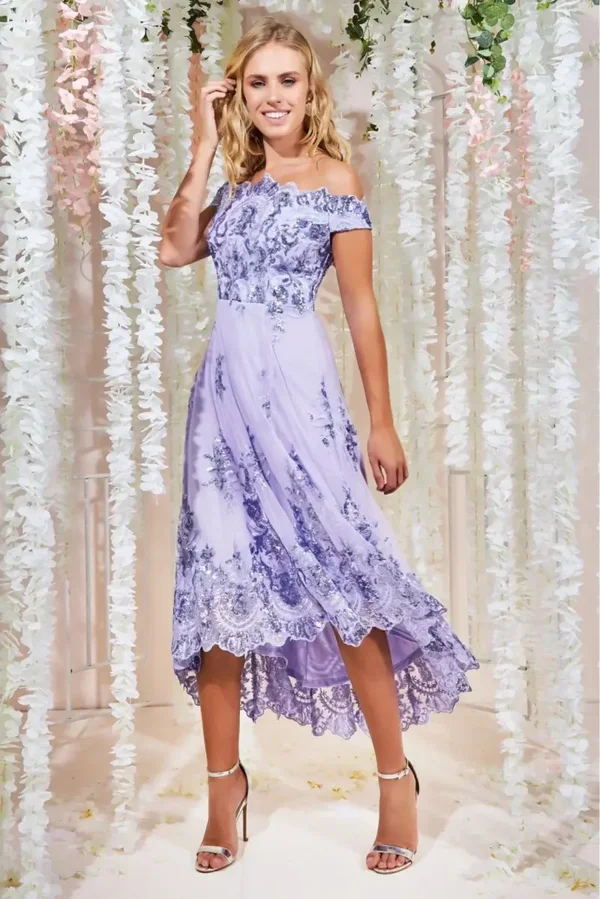 BARDOT SEQUIN & LACE DESIGNER DRESS