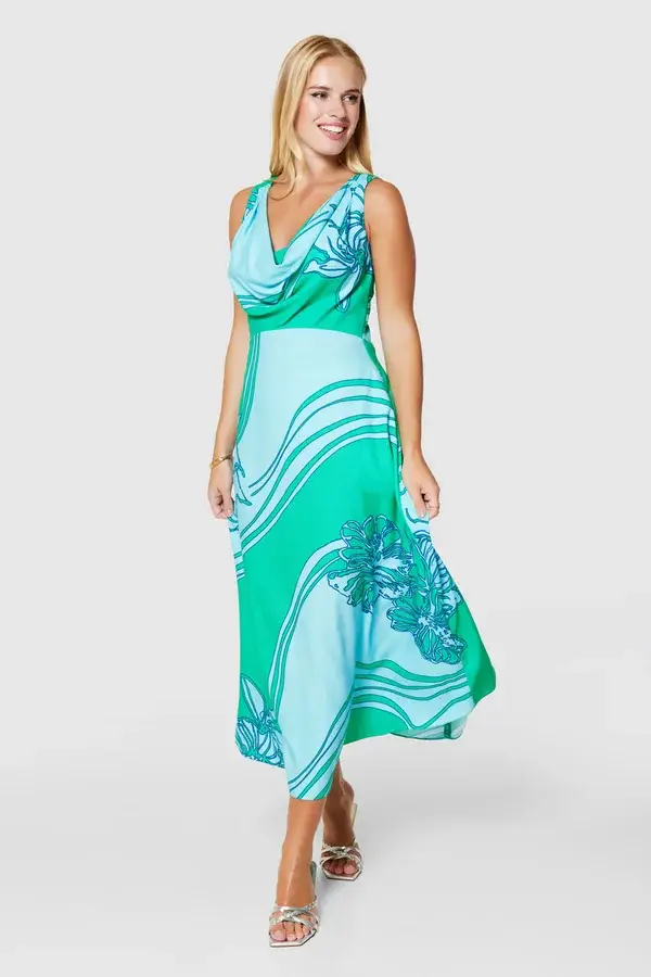 Aline Cowl Neck Designer dress