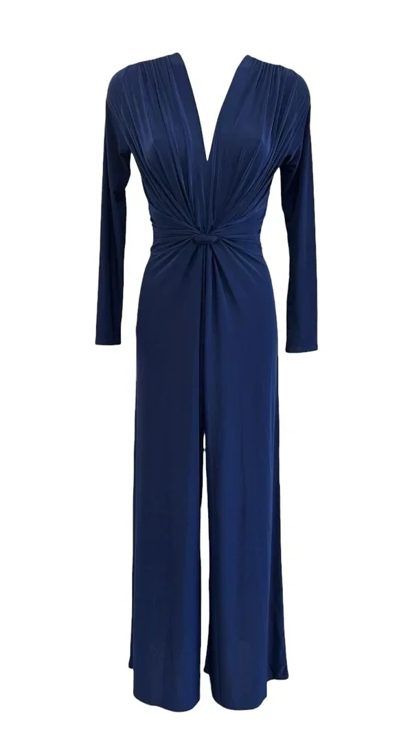 Long sleeved Waist Gathering Jumpsuit