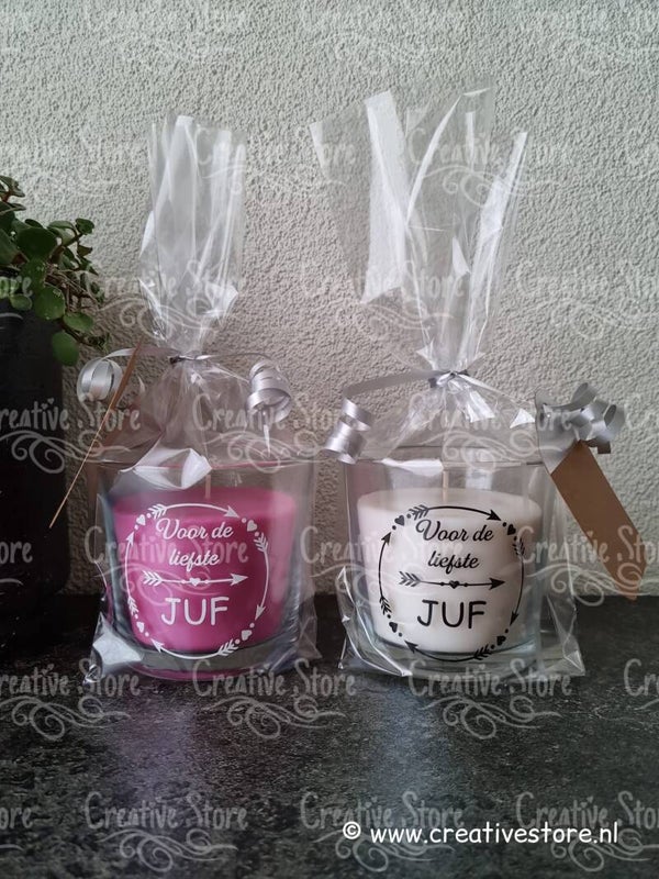 Geurkaars: Voor de liefste Juf