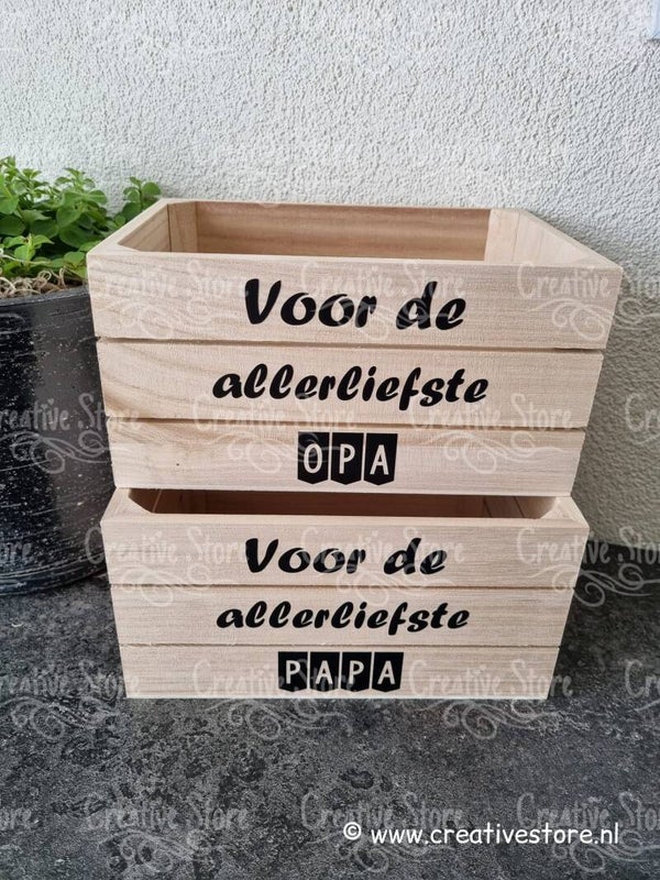 Houten kistje: Voor de allerliefste PAPA/OPA vaandel