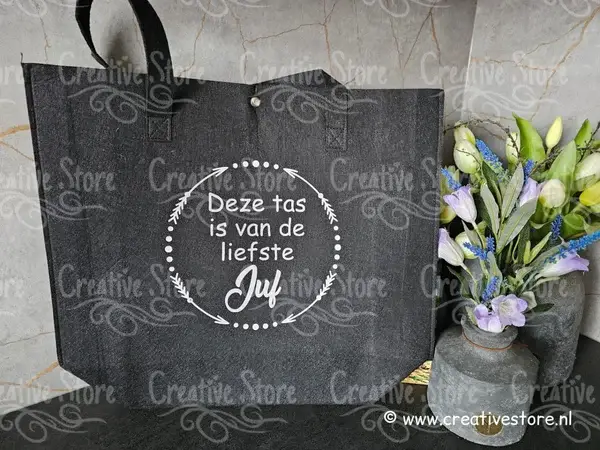 Luxe vilttas : Deze tas is van de liefste Juf