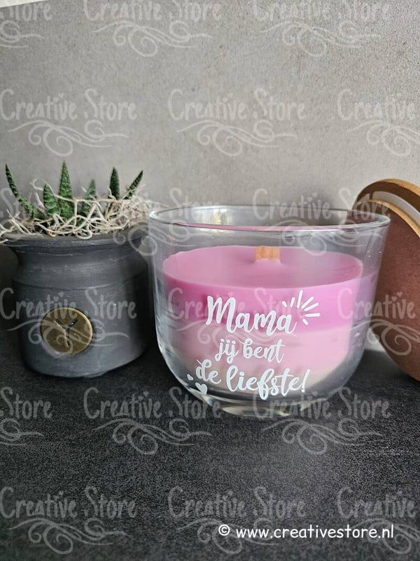 Geurkaars met houten deksel