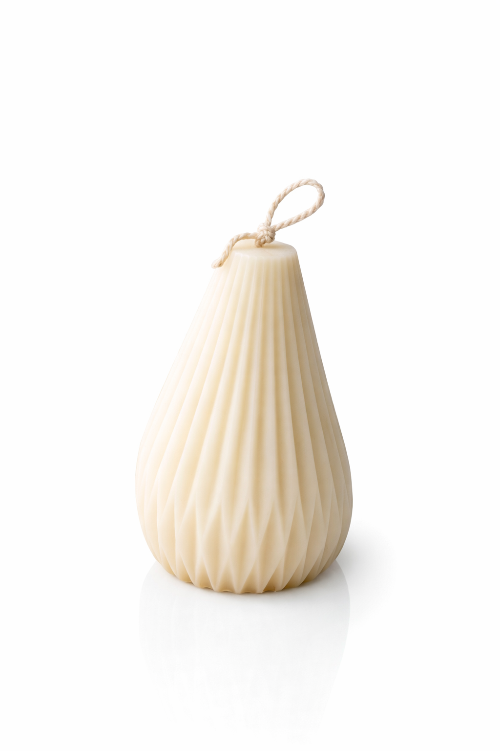 Handgemaakte kaars beige - druppel groot - decoratieve kaars - cadeau idee