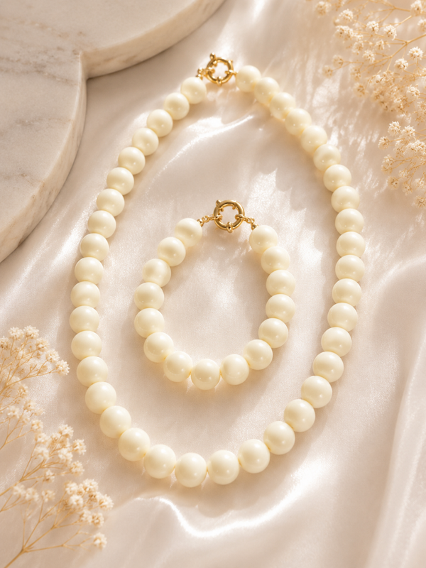 Gele kralenketting