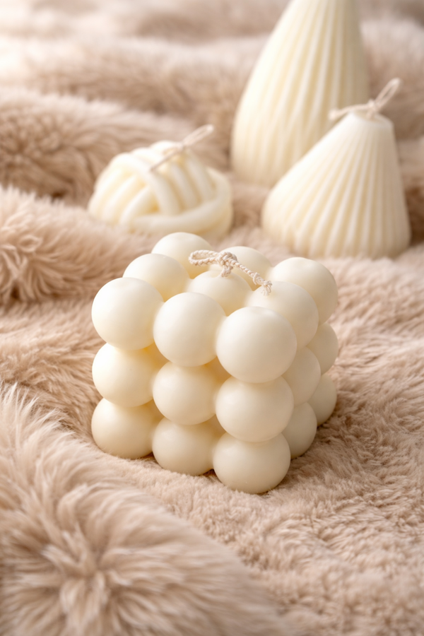 Handgemaakte bubble kaars - natuurlijke stoffen en dierproefvrij