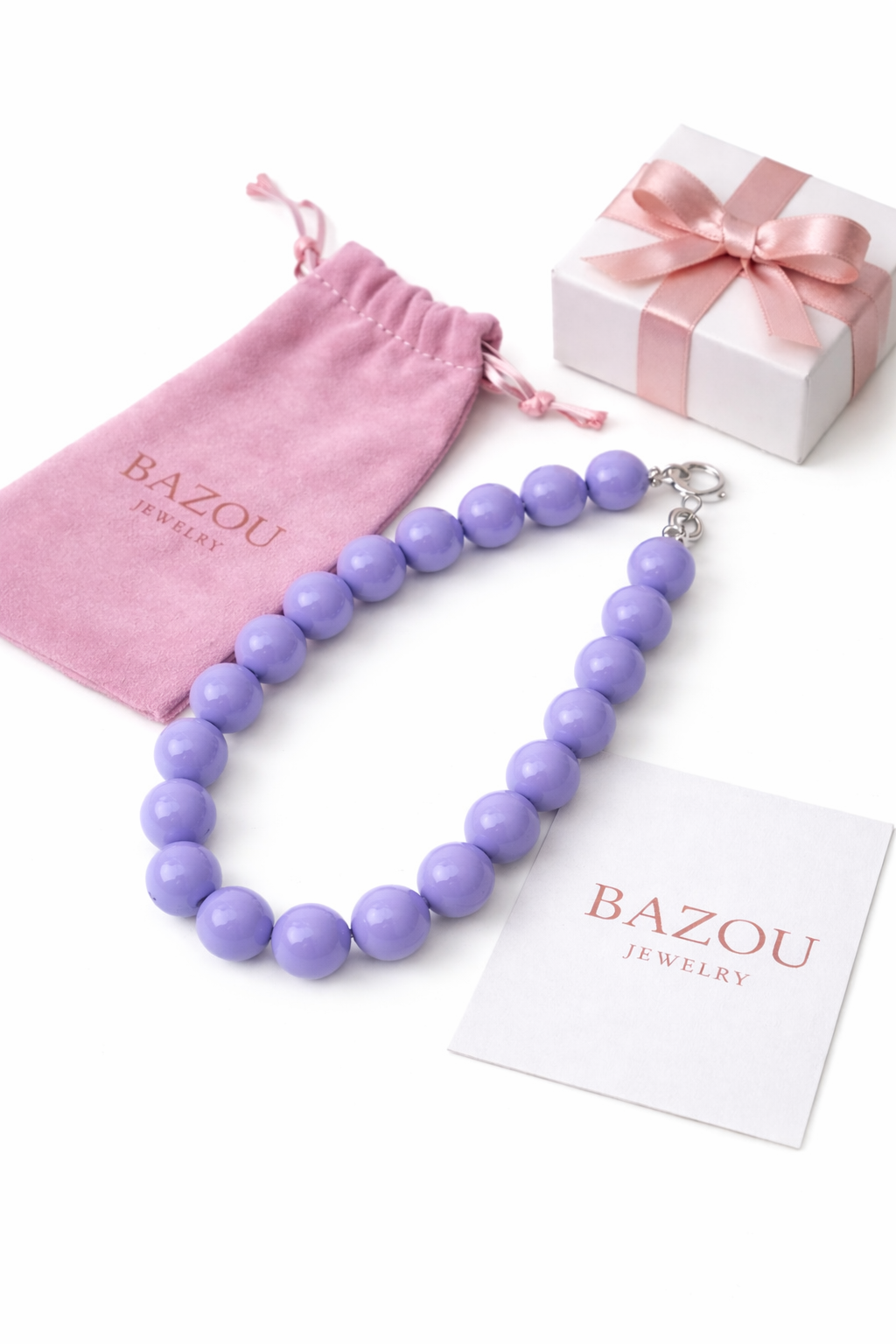 Lila telefoonsnoer met kralen - trendy phone strap - handsfree & stijlvol