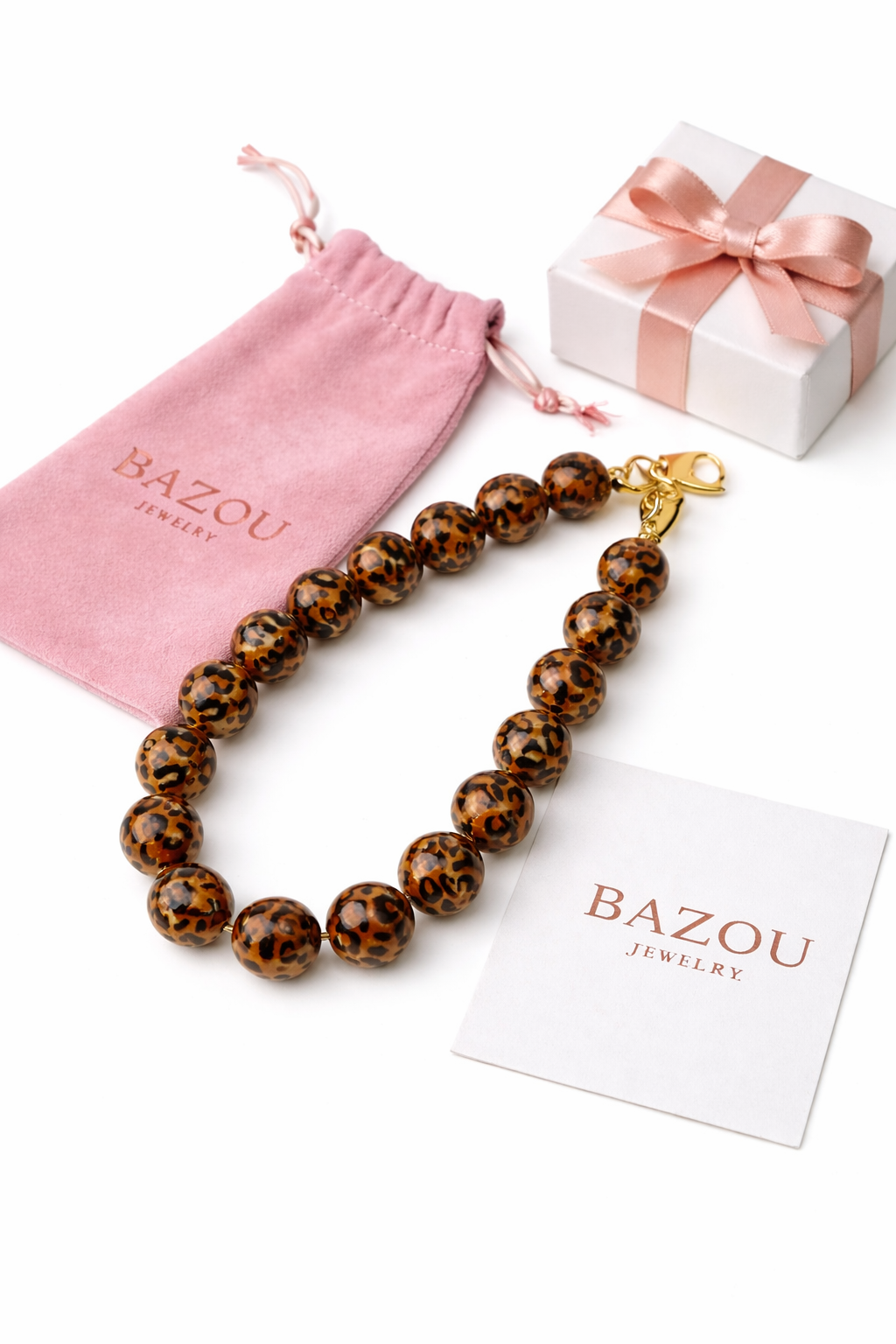 Panter telefoonkoord met kralen - trendy leopard phone strap - Fashion accessoire