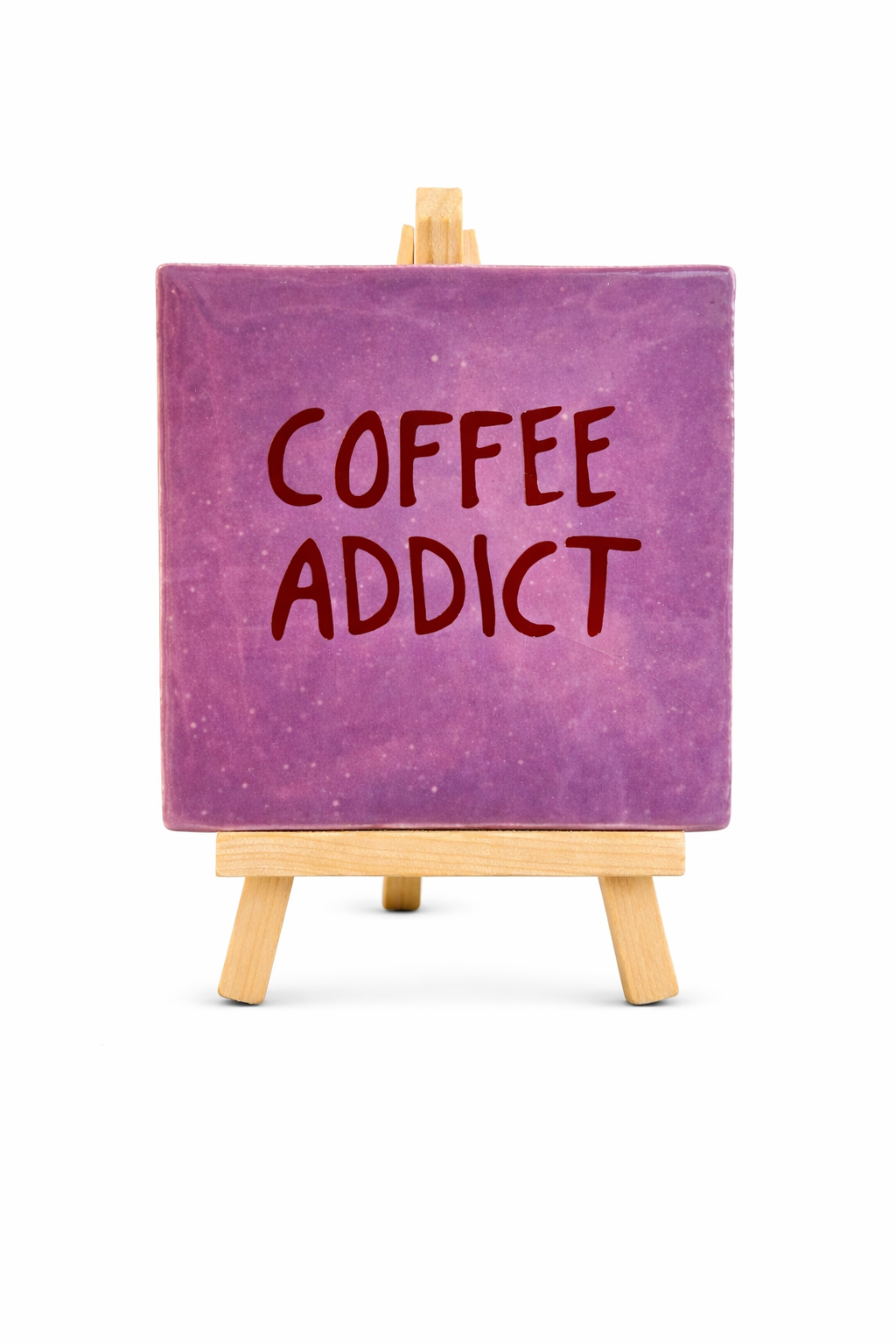 Tegeltje met grappige spreuk - coffee addict - leuk cadeau voor hem of haar