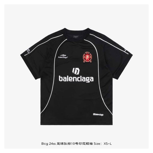Balenciaga Black #10 Short Sleeve Soccer Jersey