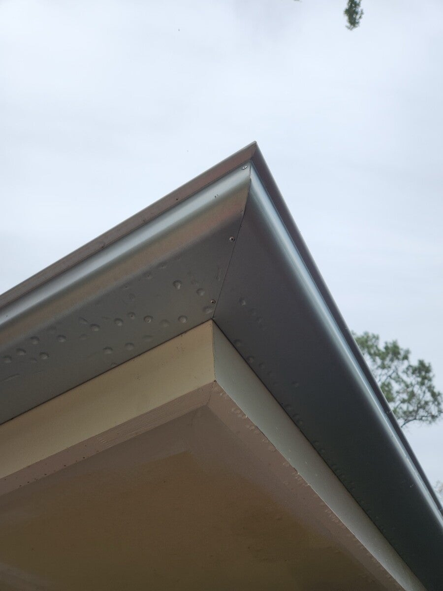 New Colorbond gutter and fascia corner installed by Up and Over Roofing in Aldgate