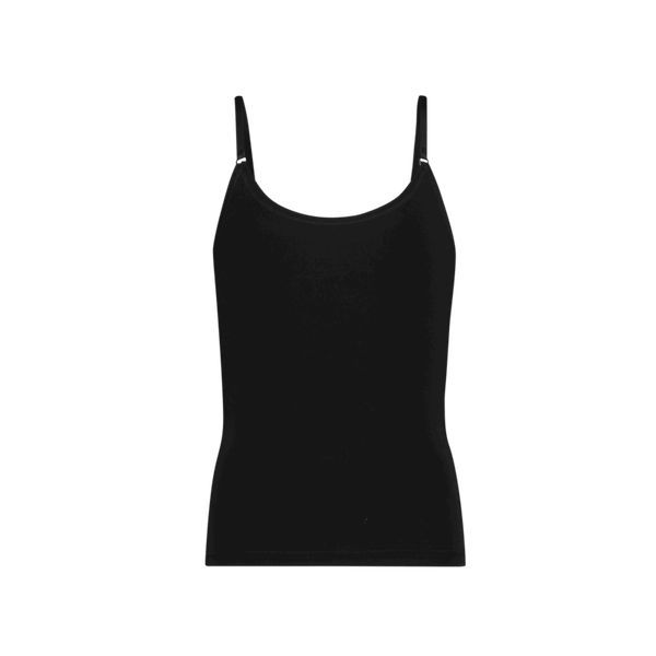 Singlet Girls singlet 1-pack Solid. Wit en Zwart