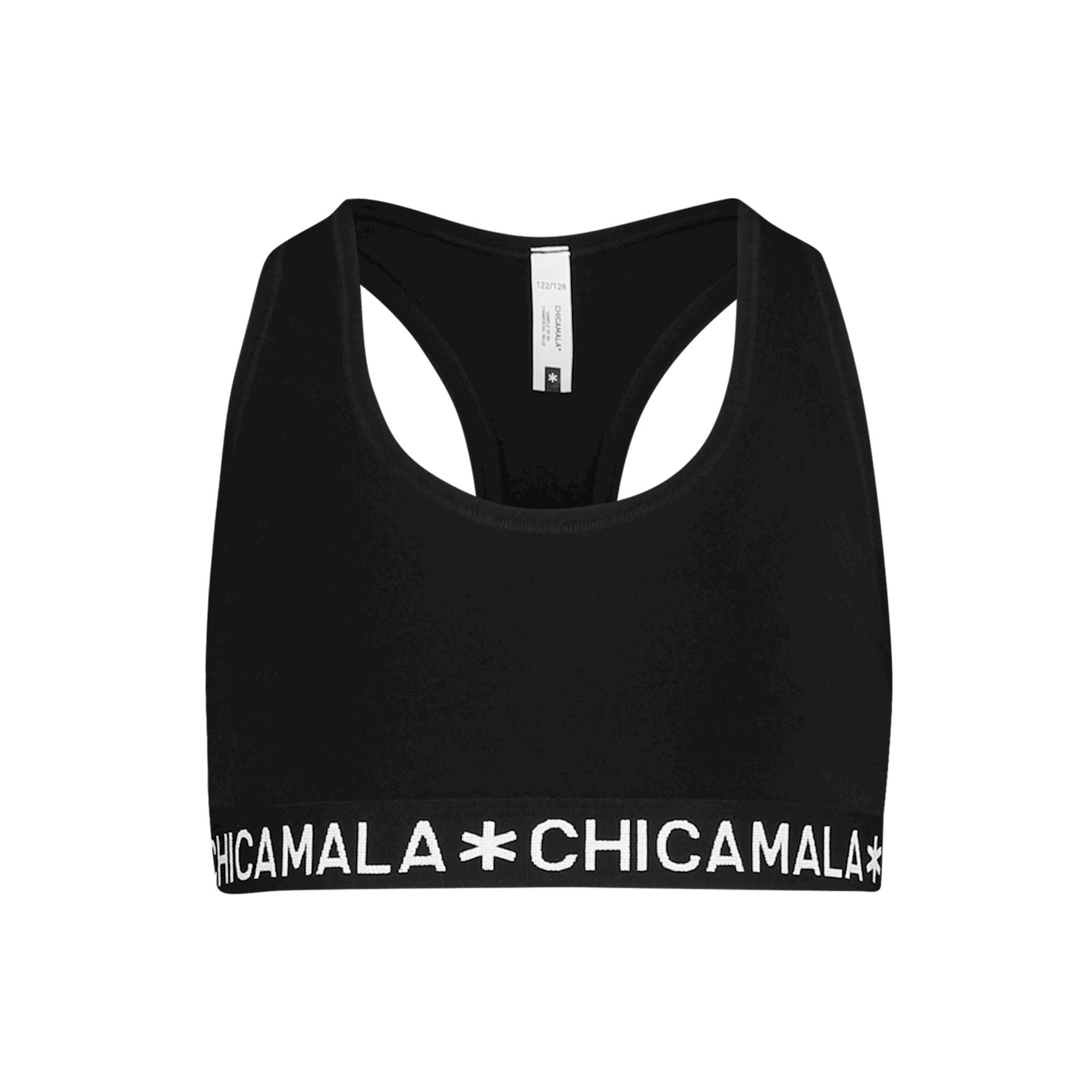 Girls Racer Back Solid Zwart en Grijs