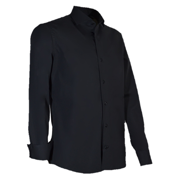 Heren Overhemd Giovanni Capraro 936-20 met stretch – Zwart