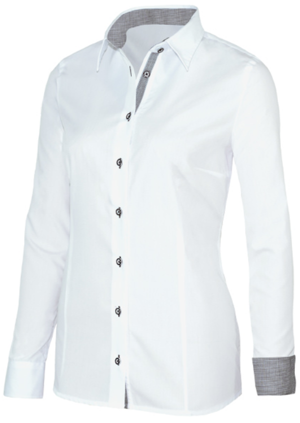Dames Blouse Giovanni Capraro 29335-15 – Wit [Licht Grijs accent]