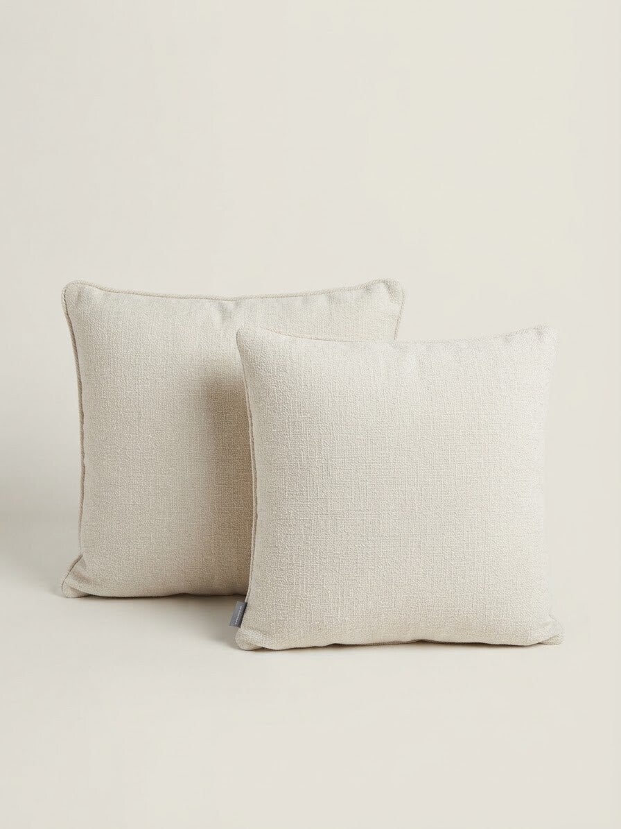 Luxe fijn geweven zachte Bouclé Creme stof  Sierkussen 45x45 cm & 50x50 & 55x35cm