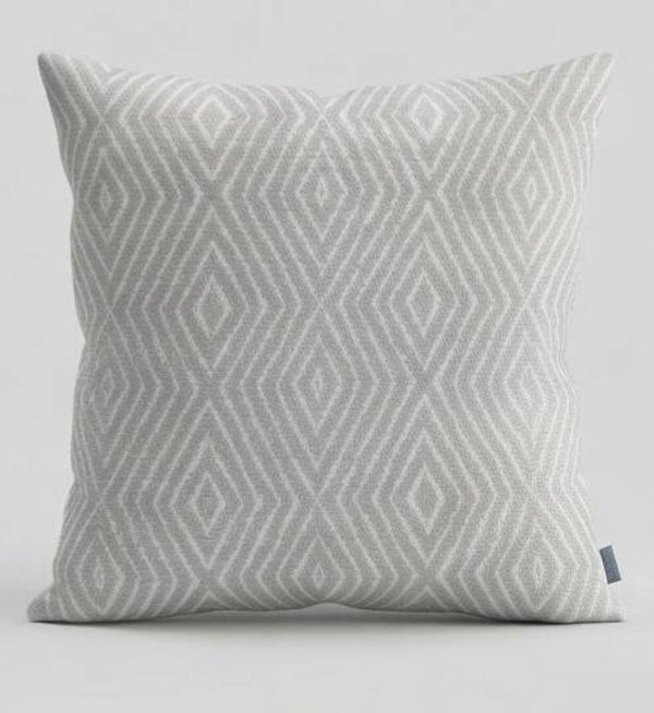 Luxe Geweven Sierkussen Beige Grafisch – 50x50 cm